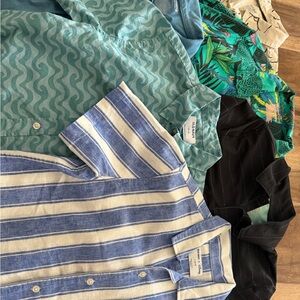 Cat & Jack Boys Button-Down Shirt Lot - Blue, Teal, Black, Green
